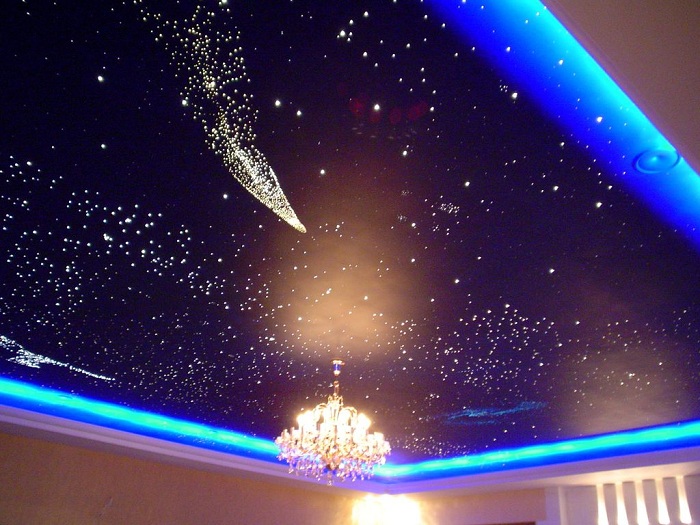 Эффект звездного неба на потолке